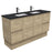 Fienza Edge Scandi Oak 1500mm Vanity With Undermounted Stone Top - Ideal Bathroom CentreSB150SKDFreestandingBlack SparkleDouble Bowl