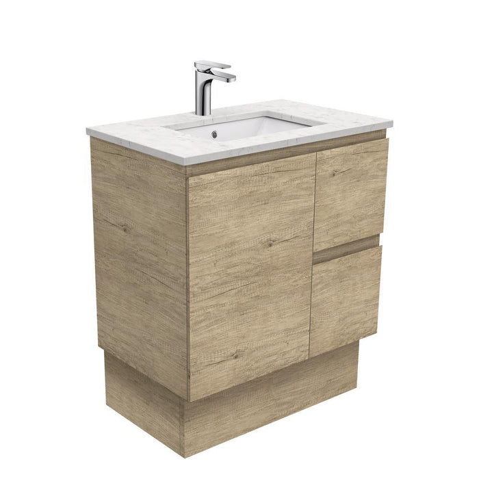 Fienza Edge Scandi Oak 750mm Vanity With Undermounted Stone Top - Ideal Bathroom CentreSI75SKRFreestandingRight Hand DrawersBianco Marble