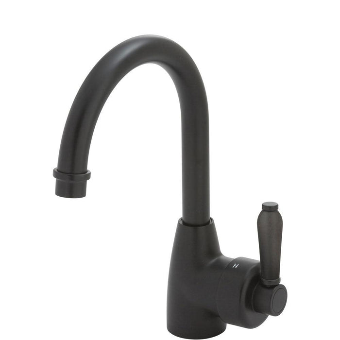 Fienza ELEANOR Gooseneck Basin Mixer With Metal Handle - Ideal Bathroom Centre202104BLMatte Black