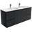 Fienza Finger Pull Matte Black 1500mm Vanity With Undermounted Stone Top - Ideal Bathroom CentreSI150ZBDWall HungBianco MarbleDouble Bowl