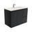 Fienza Finger Pull Matte Black 900mm Vanity With Undermounted Stone Top - Ideal Bathroom CentreSA90ZBRWall HungRight Hand DrawersRoman Sand