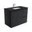 Fienza Finger Pull Matte Black 900mm Vanity With Undermounted Stone Top - Ideal Bathroom CentreSB90ZBRWall HungRight Hand DrawersBlack Sparkle
