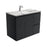 Fienza Finger Pull Matte Black 900mm Vanity With Undermounted Stone Top - Ideal Bathroom CentreSM90ZBRWall HungRight Hand DrawersCalacatta Marble