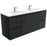 Fienza Finger Pull Matte Black1500mm Vanity With Ceramic Top - Ideal Bathroom CentreTCL150ZBDWall HungDouble Bowl Ceramic Top