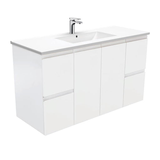 Fienza Finger Pull Matte White 1200mm Vanity With Ceramic Top - Ideal Bathroom CentreTCL120Z(sc)