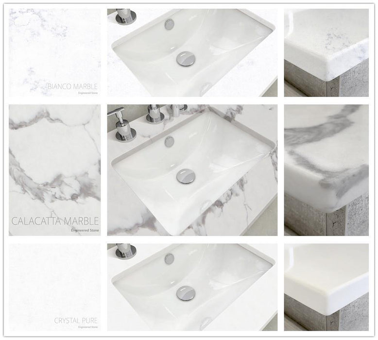Fienza Finger Pull Matte White 1200mm Vanity With Undermounted Stone Top - Ideal Bathroom CentreSM120ZKFreestandingCalacatta Marble