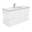 Fienza Finger Pull Matte White 1200mm Vanity With Undermounted Stone Top - Ideal Bathroom CentreSI120ZWall HungBianco Marble