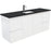 Fienza Finger Pull Matte White 1500mm Vanity With Undermounted Stone Top - Ideal Bathroom CentreSB150ZSWall HungBlack SparkleSingle Centre Bowl
