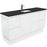 Fienza Finger Pull Matte White 1500mm Vanity With Undermounted Stone Top - Ideal Bathroom CentreSB150ZKSFreestandingBlack SparkleSingle Centre Bowl