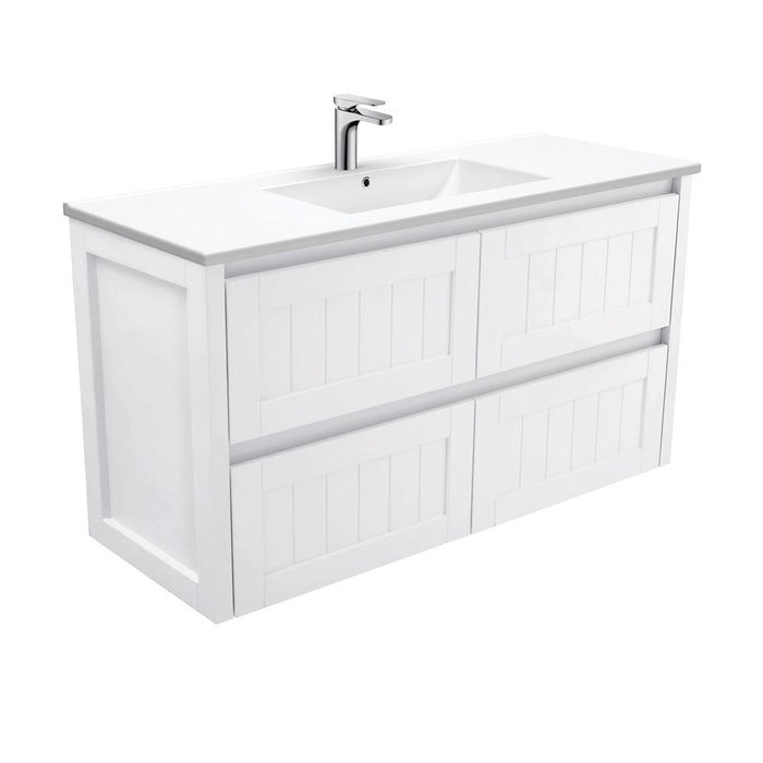 Fienza Hampton 1200mm Vanity With Ceramic Top - Ideal Bathroom CentreTCL120TWall Hung1 Tap HoleDolce Ceramic Top