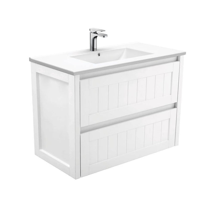Fienza Hampton 900mm Vanity With Ceramic Top - Ideal Bathroom CentreTCL90TWall Hung1 Tap HoleDolce Ceramic Top