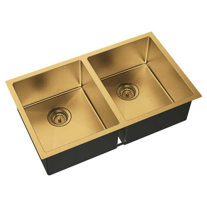 Fienza Hana 27L/27L Double Kitchen Sink - Ideal Bathroom Centre68403RBRugged Brass