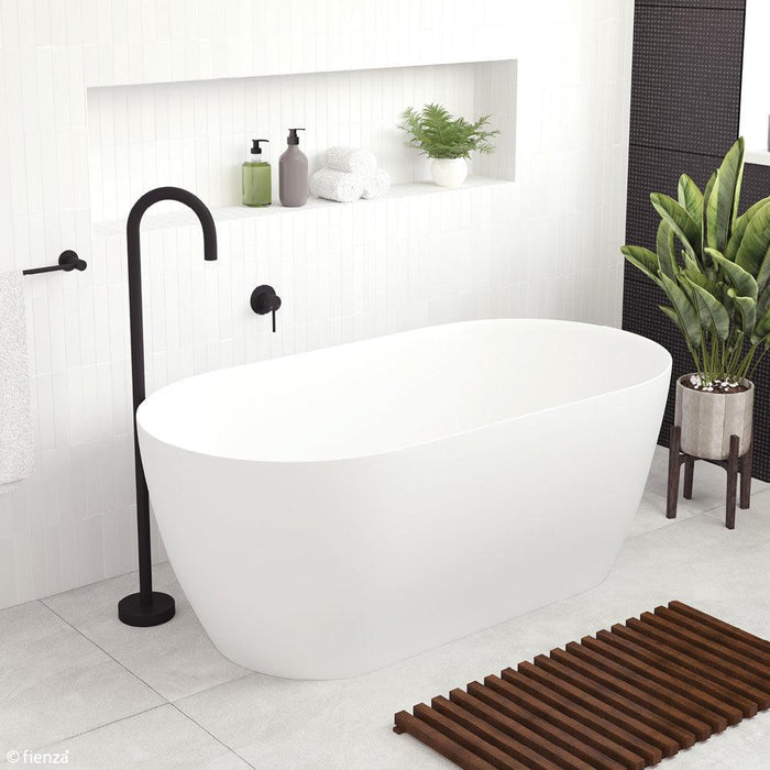 Fienza Kaya Slim Wall Matte White Stone Freestanding Bath - Ideal Bathroom CentreSS3501500mm