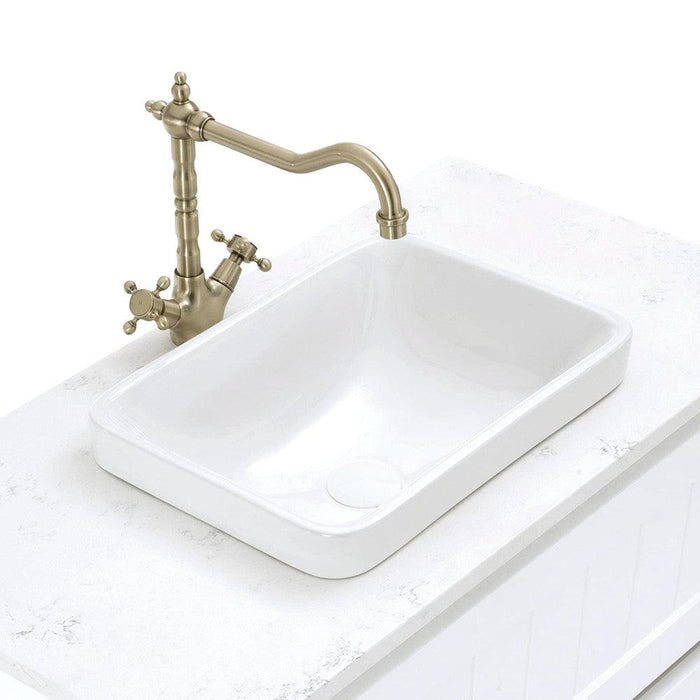 Fienza LILLIAN Shepherds Crook Sink Mixer - Ideal Bathroom Centre336106UBUrban Brass