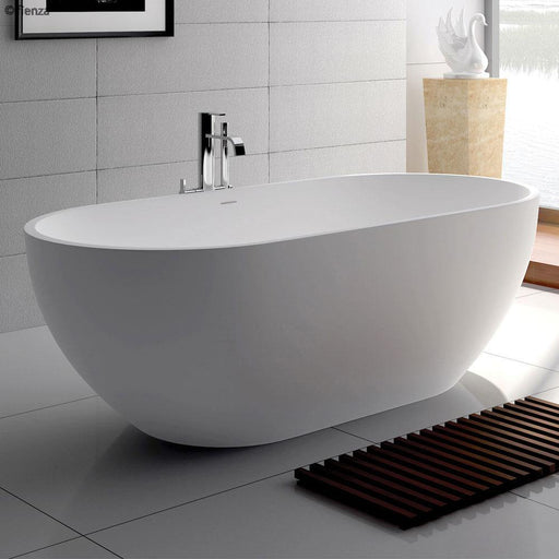 Fienza Nero 1400/1550/1780 Matte White Stone Freestanding Bath - Ideal Bathroom CentreST12-14001400mm