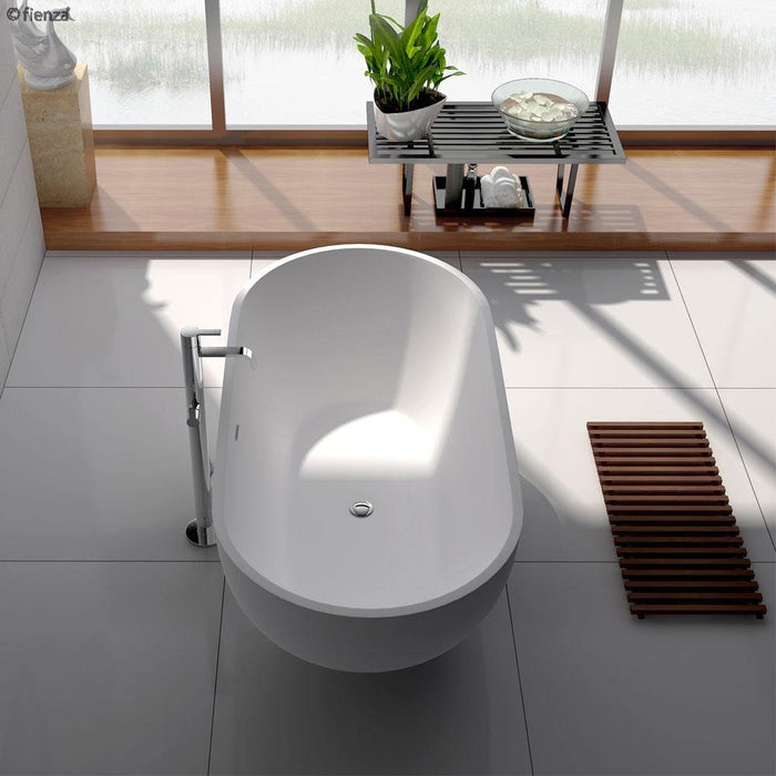 Fienza Nero 1400/1550/1780 Matte White Stone Freestanding Bath - Ideal Bathroom CentreST121780mm