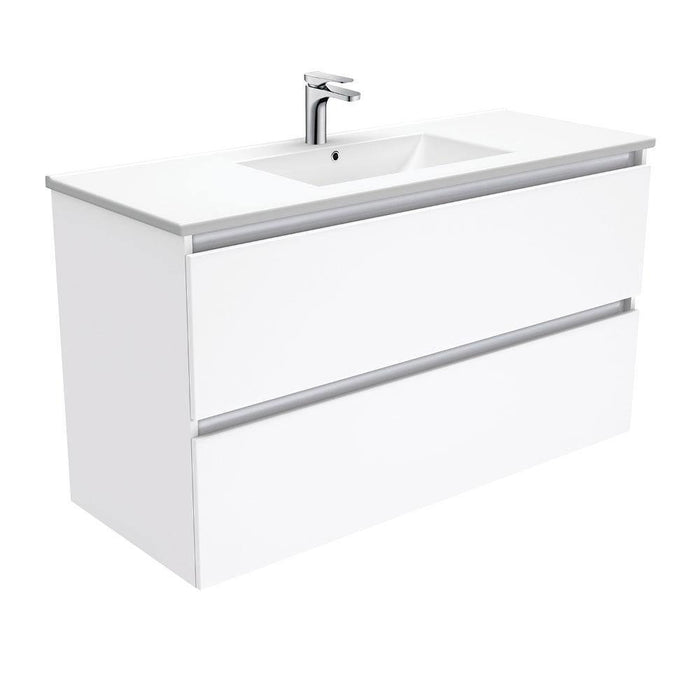 Fienza Quest 1200mm Vanity With Ceramic Top - Ideal Bathroom CentreTCL120QWall Hung1 Tap Hole