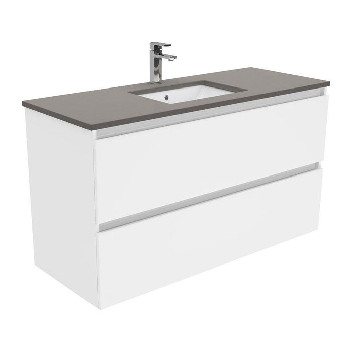 Fienza Quest 1200mm Vanity With Undermounted Stone Top - Ideal Bathroom CentreSD120QWall HungDove Grey