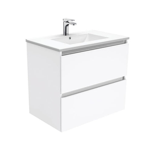 Fienza Quest 750mm Vanity With Ceramic Top - Ideal Bathroom CentreTCL75QWall Hung1 Tap Hole