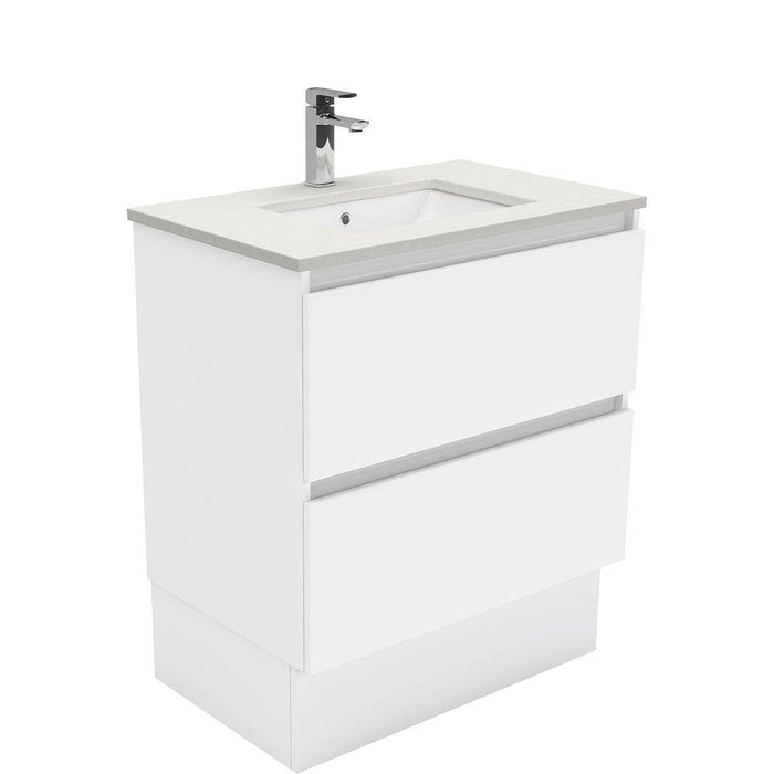 Fienza Quest 750mm Vanity With Undermounted Stone Top - Ideal Bathroom CentreSC75QKFreestandingCrystal Pure