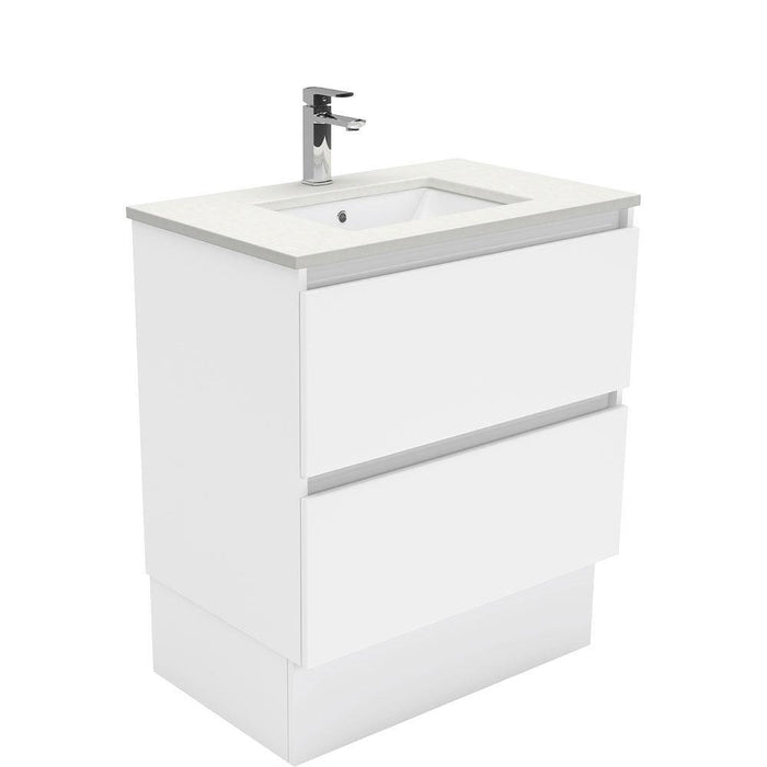 Fienza Quest 750mm Vanity With Undermounted Stone Top - Ideal Bathroom CentreSI75QKFreestandingBianco Marble