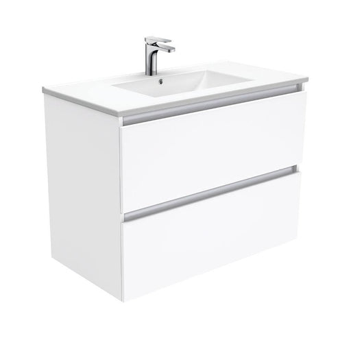 Fienza Quest 900mm Vanity With Ceramic Top - Ideal Bathroom CentreTCL90QWall Hung1 Tap Hole