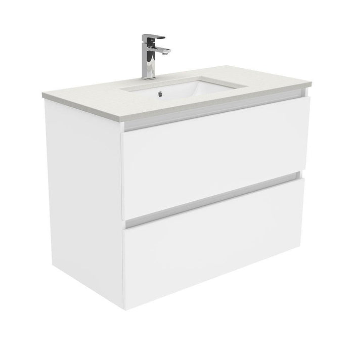 Fienza Quest 900mm Vanity With Undermounted Stone Top - Ideal Bathroom CentreSA90QWall HungRoman Sand