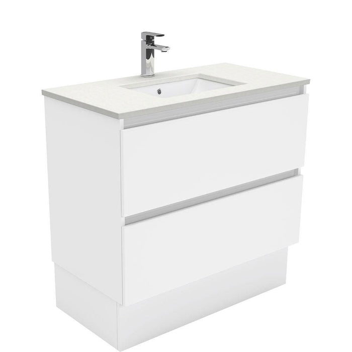 Fienza Quest 900mm Vanity With Undermounted Stone Top - Ideal Bathroom CentreSC90QKFreestandingCrystal Pure