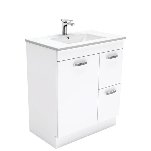 Fienza Unicab 750mm Vanity With Ceramic Top - Ideal Bathroom CentreTCL75NRKFreestanding on KickboardRight Hand Side