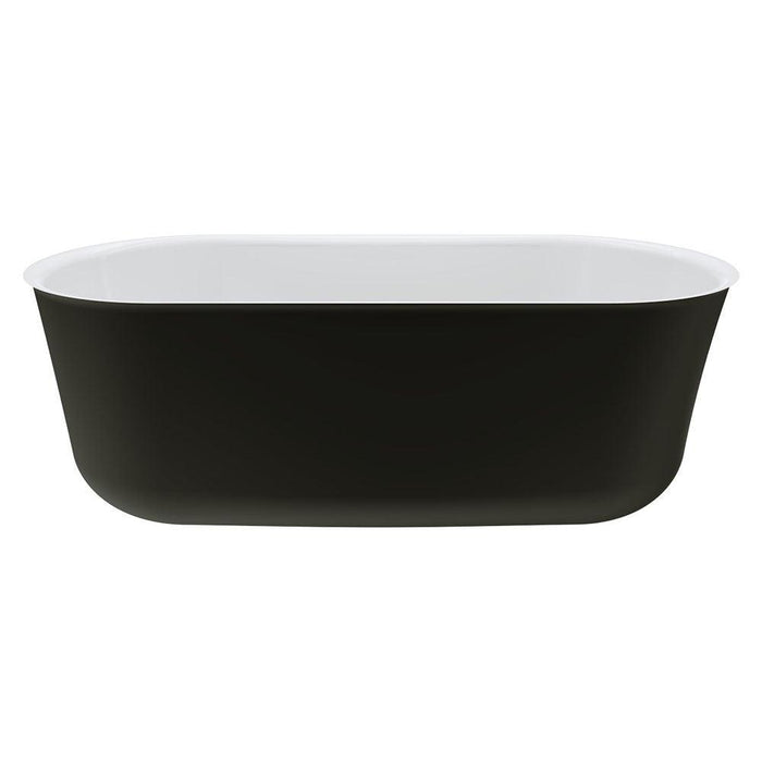 Fienza Windsor 1500/ 1700 Freestanding Acrylic Bath - Ideal Bathroom CentreFR72-1700B1700mmMatte Black With Gloss White interior