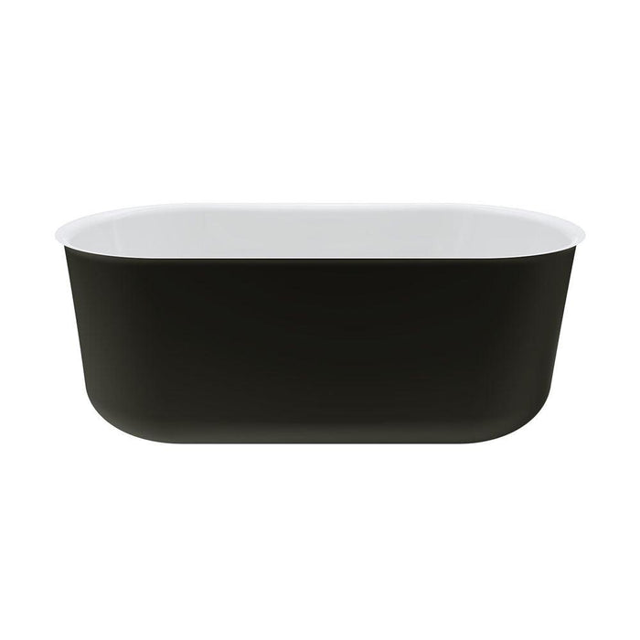 Fienza Windsor 1500/ 1700 Freestanding Acrylic Bath - Ideal Bathroom CentreFR72-1500B1500mmMatte Black With Gloss White interior