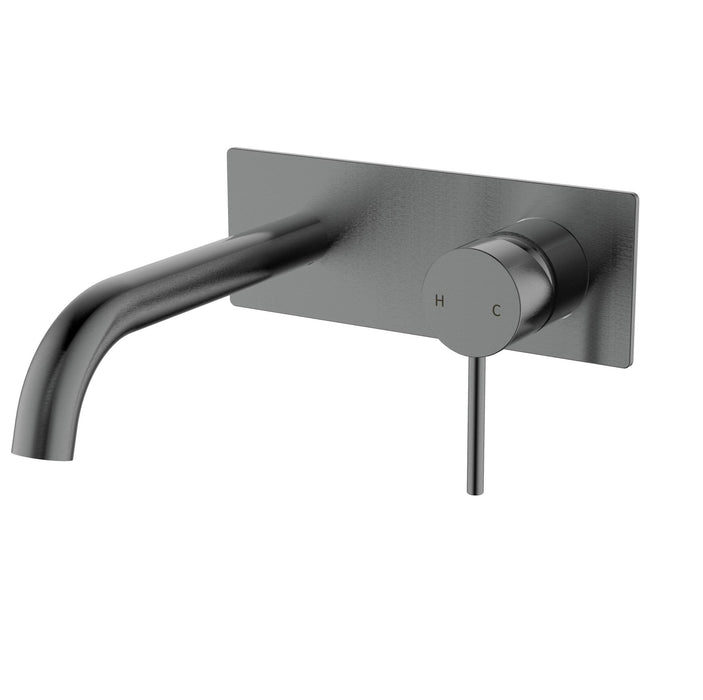 IKON Hali Wall Basin/ Bath Mixer Set With Curve Spout - Ideal Bathroom CentreHYB88-602GMGun Metal