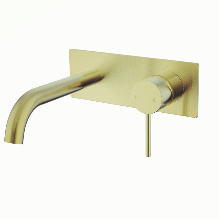 IKON Hali Wall Basin/ Bath Mixer Set With Curve Spout - Ideal Bathroom CentreHYB88-602BGBrushed Gold