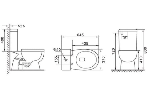 Massa Close Coupled Toilet Suite S Trap - Ideal Bathroom CentreIMTSPKBottom Inlet