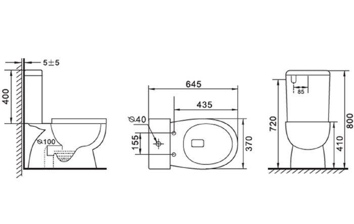 Massa Close Coupled Toilet Suite S Trap - Ideal Bathroom CentreIMTSPKBottom Inlet