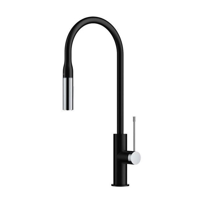 Milano Aziz Pull Out Sink Mixer - Ideal Bathroom CentrePCC1002MB/CMatte Black and Chrome