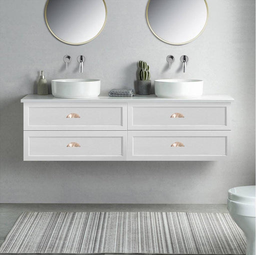 Milano Federation 1500mm Wall hung Vanity Double Bowl - Ideal Bathroom CentreFEDE1500WH1Ceramic Top