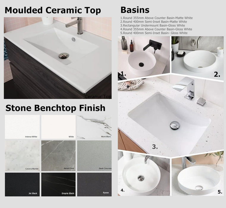MILANO Federation 900mm Freestanding Vanity - Ideal Bathroom CentreFEDE900RHCeramic TopRight Hand Side