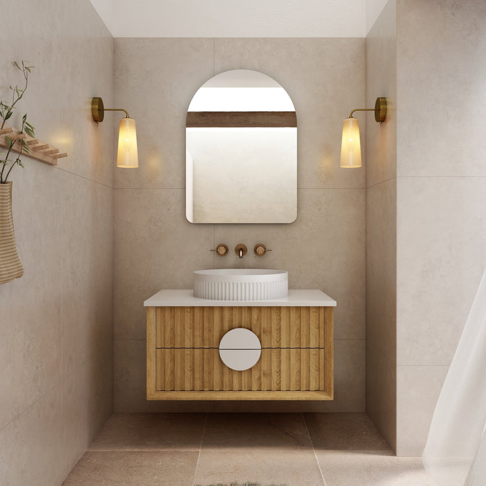 Milano Flow All-Drawer Wall Hung Vanity Natural Oak - Ideal Bathroom CentreFL750N-ALLDRAWER750mmCentre Bowl