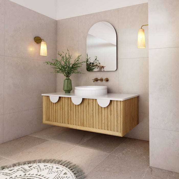Milano Flow Wall Hung Vanity Natural Oak - Ideal Bathroom CentreFL1200N1200mmCentre Bowl
