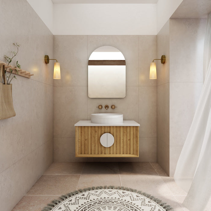 Milano Flow Wall Hung Vanity Natural Oak - Ideal Bathroom CentreFL750N750mmCentre Bowl