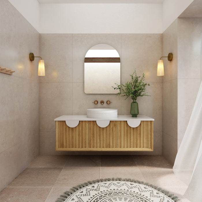 Milano Flow Wall Hung Vanity Natural Oak - Ideal Bathroom CentreFL1200N1200mmCentre Bowl
