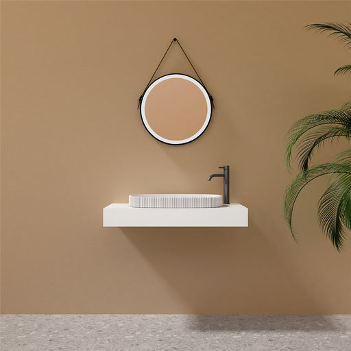 Milano Flute Pill 550mm Solid Surface Basin - Ideal Bathroom CentreVG5536