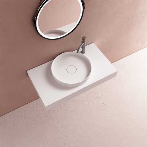 Milano Flute Round 400mm Solid Surface Basin - Ideal Bathroom CentreVG4040