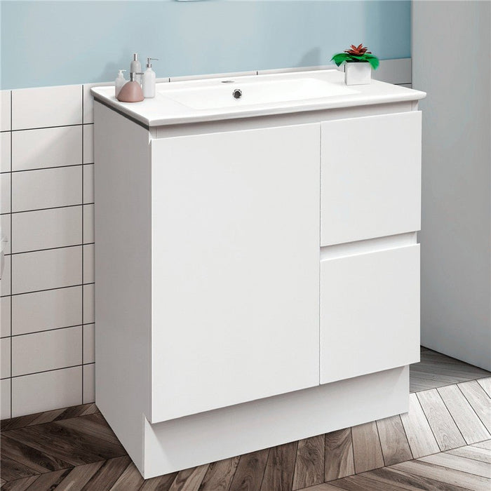 MILANO New Elegant 750mm Freestanding Vanity - Ideal Bathroom CentreEL-750RKSStone TopRight Hand DrawerOn Kickboard