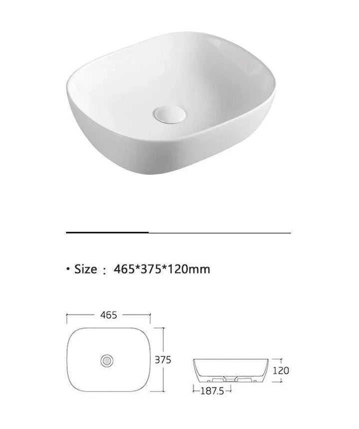 Milano Rowe Rectangular Ceramic Above Counter Basin — Ideal Bathroom Centre