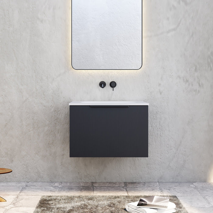 Milano Sicily V-Groove Wall Hung Vanity - Ideal Bathroom CentreSI600EO1TH600mmEmpire Black Oak1 Tap Hole