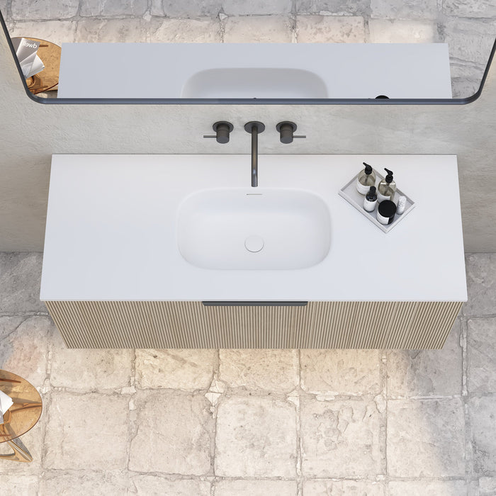 Milano Sicily V-Groove Wall Hung Vanity - Ideal Bathroom CentreSI1200WO1TH1200mmWashed Oak1 Tap Hole
