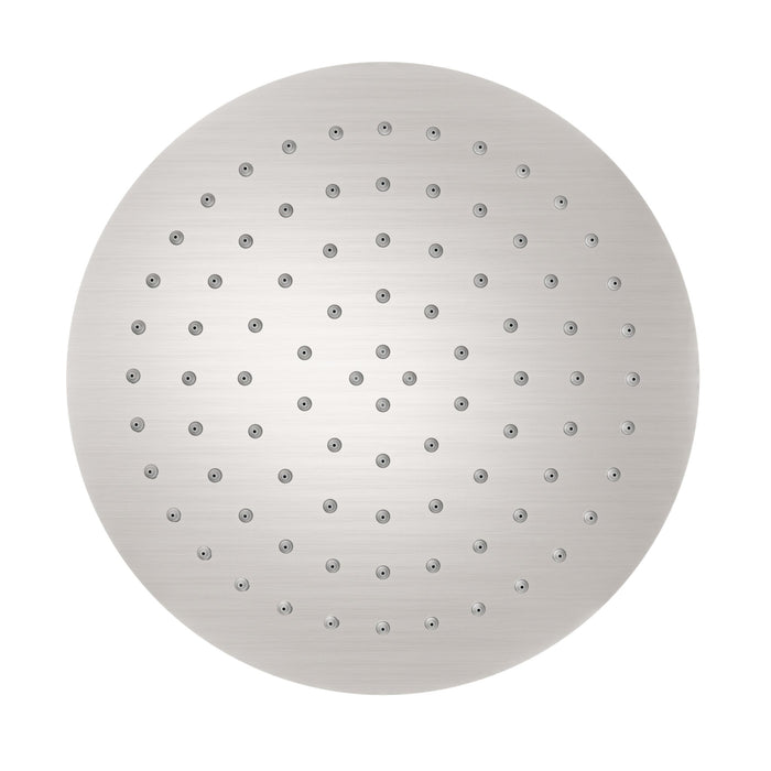 NERO 250MM ROUND STAINLESS STEEL SHOWER HEAD 4 STAR RATING BRUSHED NICKEL - Ideal Bathroom CentreNR507036BN
