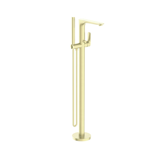 NERO BIANCA FREESTANDING BATH MIXER WITH HAND SHOWER BRUSHED GOLD - Ideal Bathroom CentreNR321503aBG